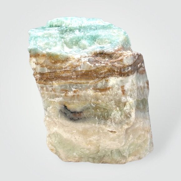 Large Caribbean Calcite, Rough Crystal Freeform, Pistachio Calcite, Raw Stone - Picture 1 of 16